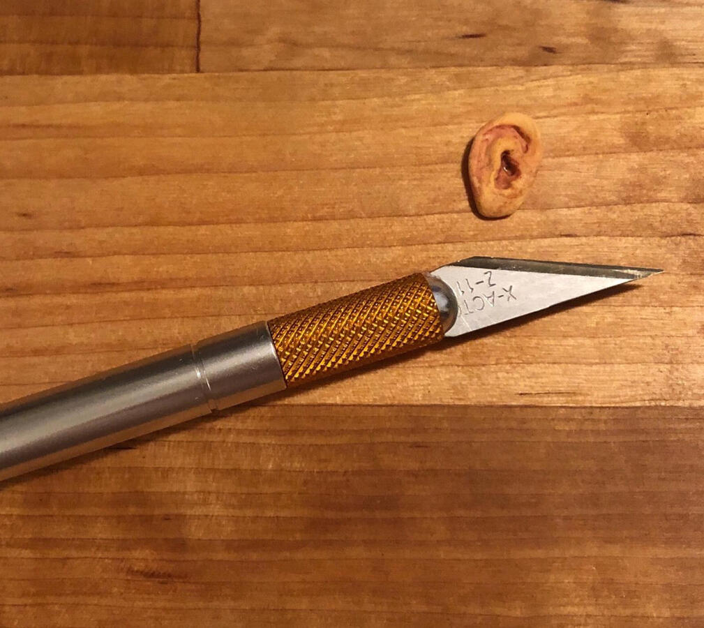 A lonely sculpted ear