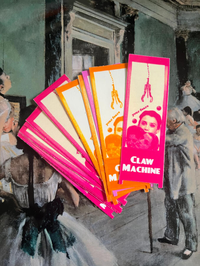 Stickers from a collage turned risograph