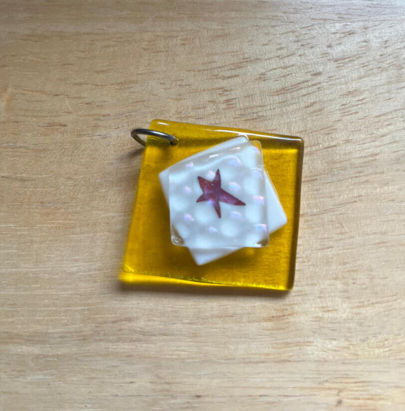 Fused glass charm